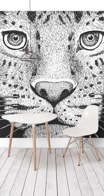 Picture of Leopard Engraving Illustration